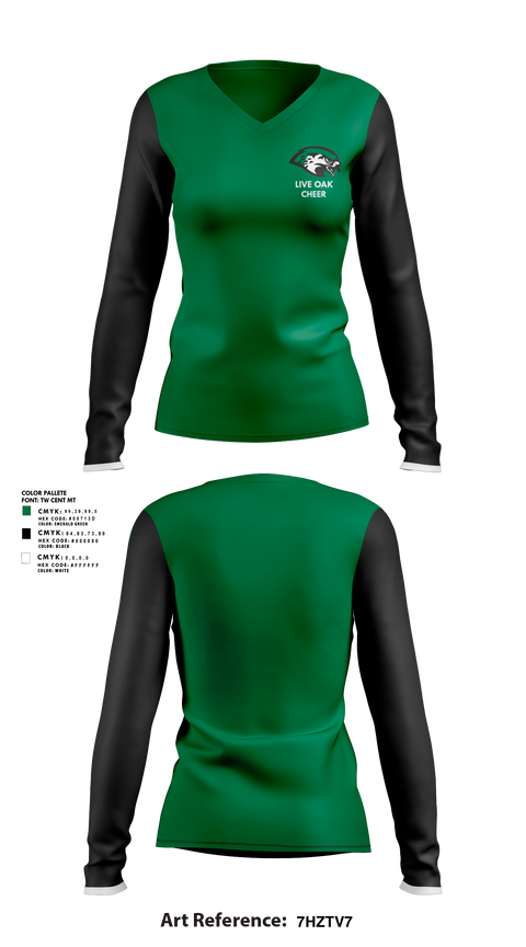 Womens Long Sleeve Vneck Shirt, Live Oak Classical School Cheer, Cheer, Teamtime, Team time, sublimation, custom sports apparel, team uniforms, spirit wear, spiritwear, sports uniforms, custom shirts, team store, custom team store, fundraiser sports, apparel fundraiser