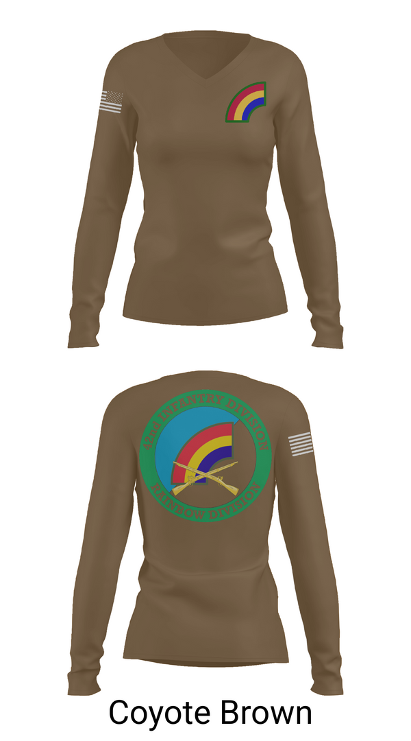 Womens Long Sleeve Vneck Shirt, 42nd ID, Army, Teamtime, Team time, sublimation, custom sports apparel, team uniforms, spirit wear, spiritwear, sports uniforms, custom shirts, team store, custom team store, fundraiser sports, apparel fundraiser