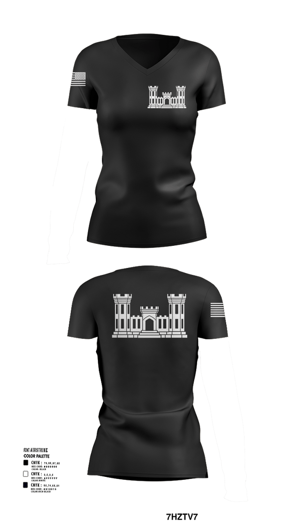 Womens Short Sleeve Vneck Shirt, 250TH ENGINEERING COMPANY, National Guard, Teamtime, Team time, sublimation, custom sports apparel, team uniforms, spirit wear, spiritwear, sports uniforms, custom shirts, team store, custom team store, fundraiser sports, apparel fundraiser