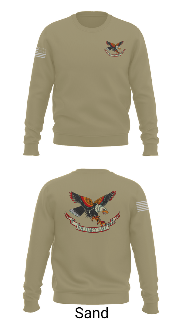 Crew Neck Sweatshirt, Military Talk by JC, Army, Teamtime, Team time, sublimation, custom sports apparel, team uniforms, spirit wear, spiritwear, sports uniforms, custom shirts, team store, custom team store, fundraiser sports, apparel fundraiser