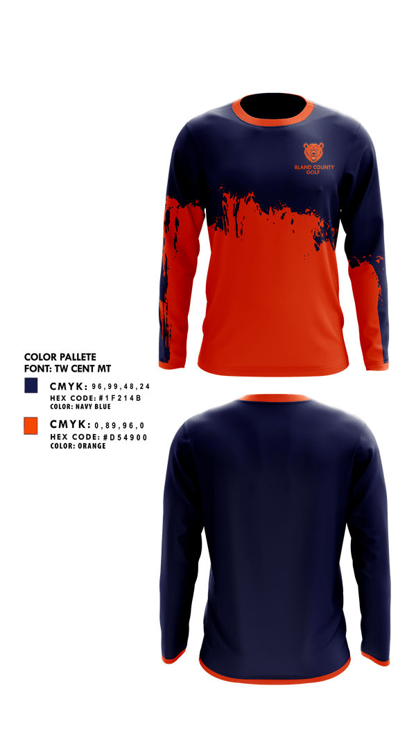 Long Sleeve Performance Shirt, Bland County High School Golf, Golf, Teamtime, Team time, sublimation, custom sports apparel, team uniforms, spirit wear, spiritwear, sports uniforms, custom shirts, team store, custom team store, fundraiser sports, apparel fundraiser