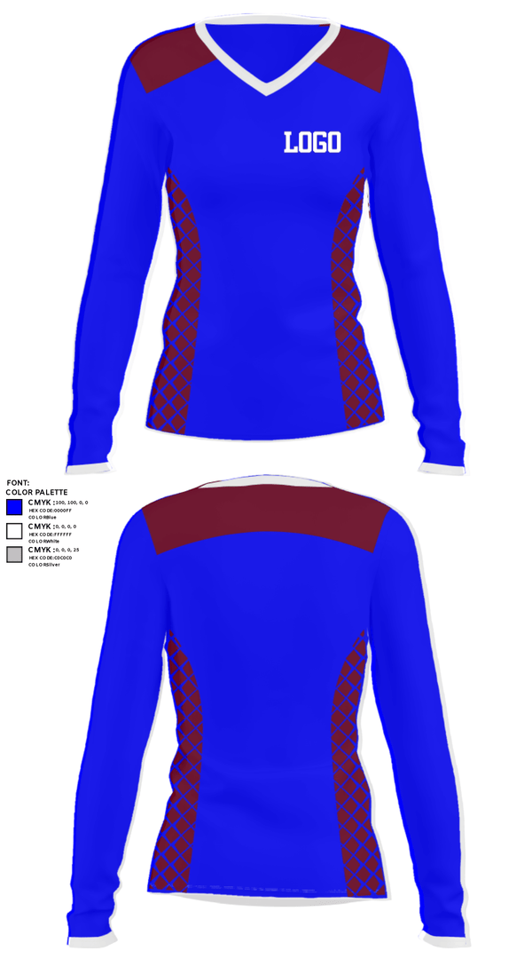 Women's Long Sleeve Vneck Shirt, Carson High School Tennis, Tennis, Teamtime, Team time, sublimation, custom sports apparel, team uniforms, spirit wear, spiritwear, sports uniforms, custom shirts, team store, custom team store, fundraiser sports, apparel fundraiser