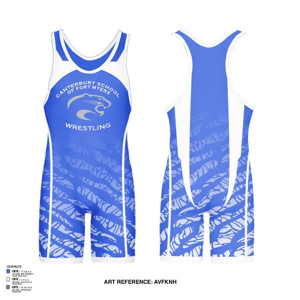 Wrestling Singlet, Canterbury School of Fort Myers Wrestling, Wrestling, Teamtime, Team time, sublimation, custom sports apparel, team uniforms, spirit wear, spiritwear, sports uniforms, custom shirts, team store, custom team store, fundraiser sports, apparel fundraiser