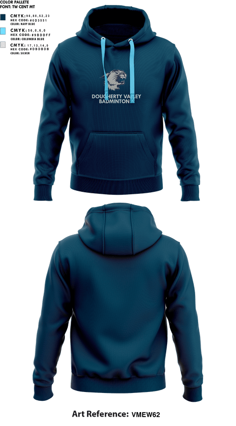 Hoodie, Dougherty Valley High School Badminton, Spirit Store, Teamtime, Team time, sublimation, custom sports apparel, team uniforms, spirit wear, spiritwear, sports uniforms, custom shirts, team store, custom team store, fundraiser sports, apparel fundraiser