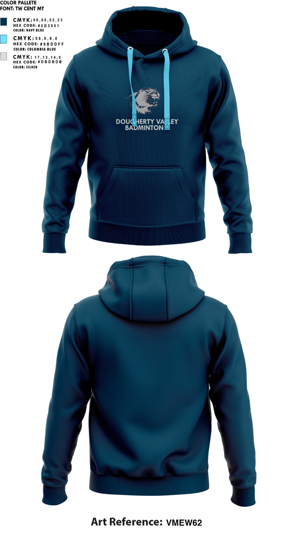 Hoodie, Dougherty Valley High School Badminton, Spirit Store, Teamtime, Team time, sublimation, custom sports apparel, team uniforms, spirit wear, spiritwear, sports uniforms, custom shirts, team store, custom team store, fundraiser sports, apparel fundraiser
