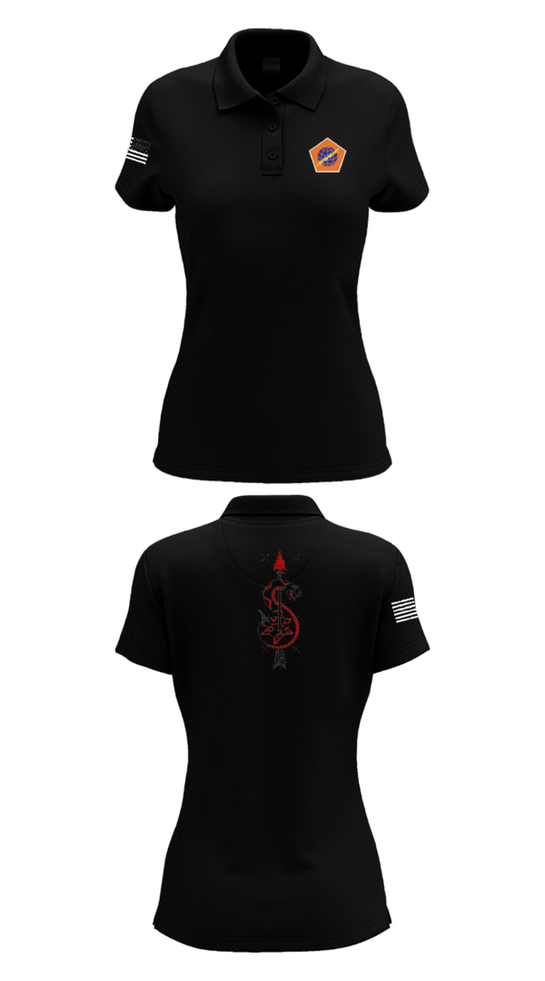 Women's Short Sleeve Performance Polo, 98th Expeditionary Signal Battalion, Army, Teamtime, Team time, sublimation, custom sports apparel, team uniforms, spirit wear, spiritwear, sports uniforms, custom shirts, team store, custom team store, fundraiser sports, apparel fundraiser