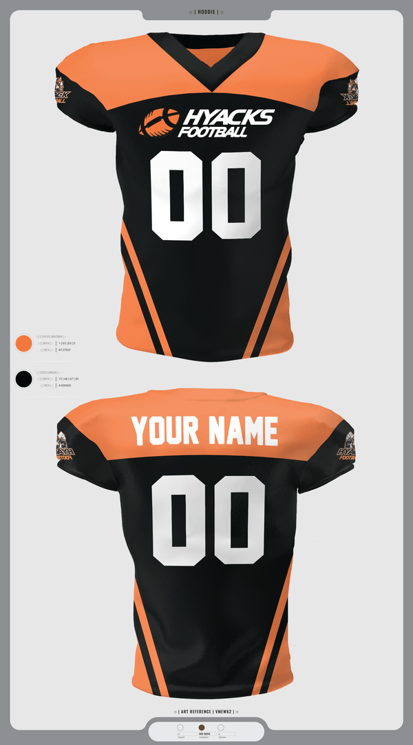 Football Jersey, Hyacks Football, Football, Teamtime, Team time, sublimation, custom sports apparel, team uniforms, spirit wear, spiritwear, sports uniforms, custom shirts, team store, custom team store, fundraiser sports, apparel fundraiser