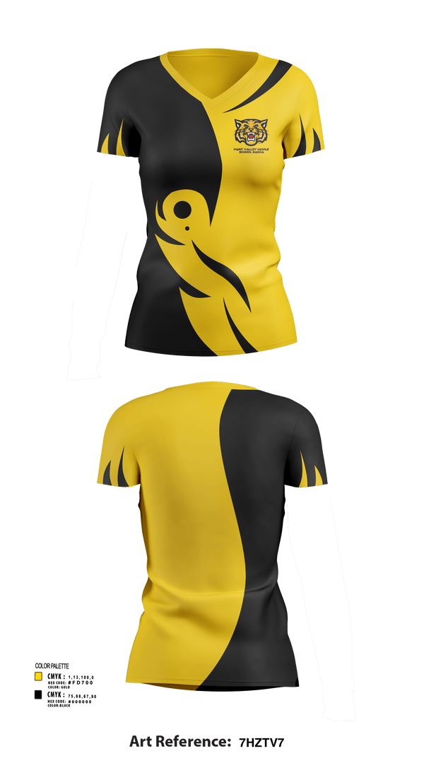 Womens Short Sleeve Vneck Shirt, Paint Valley Middle School Band, Spirit Store, Teamtime, Team time, sublimation, custom sports apparel, team uniforms, spirit wear, spiritwear, sports uniforms, custom shirts, team store, custom team store, fundraiser sports, apparel fundraiser