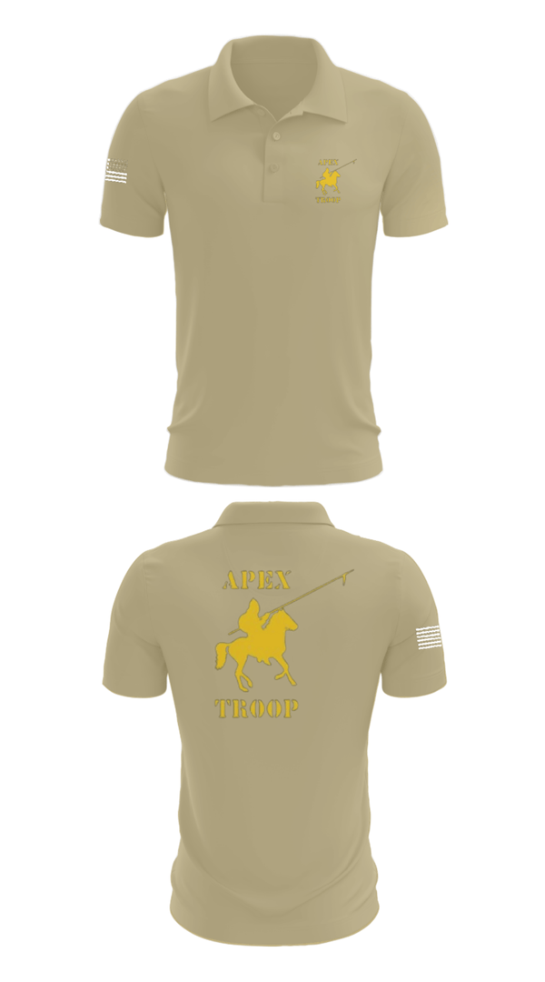 Short Sleeve Performance Polo, Alpha Troop, 1-221 CAV, National Guard, Teamtime, Team time, sublimation, custom sports apparel, team uniforms, spirit wear, spiritwear, sports uniforms, custom shirts, team store, custom team store, fundraiser sports, apparel fundraiser
