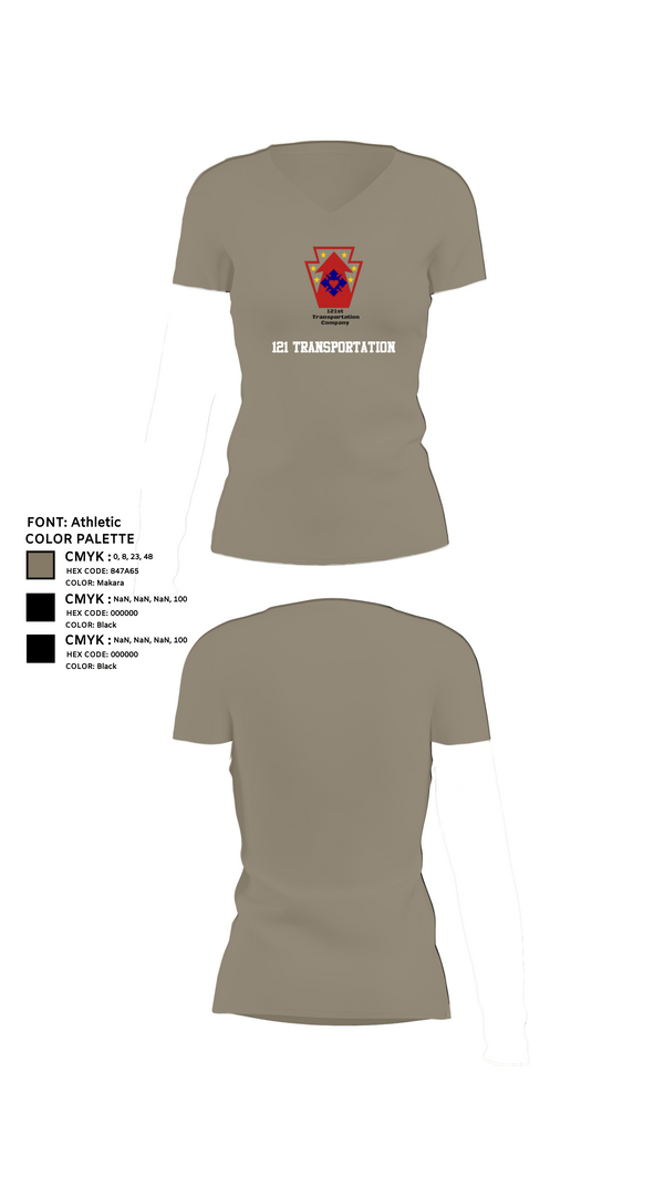 Womens Short Sleeve Vneck Shirt, 121 transportation, National Guard, Teamtime, Team time, sublimation, custom sports apparel, team uniforms, spirit wear, spiritwear, sports uniforms, custom shirts, team store, custom team store, fundraiser sports, apparel fundraiser