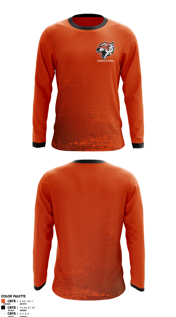 Long Sleeve Performance Shirt, Orangeville Bengals, Baseball, Teamtime, Team time, sublimation, custom sports apparel, team uniforms, spirit wear, spiritwear, sports uniforms, custom shirts, team store, custom team store, fundraiser sports, apparel fundraiser