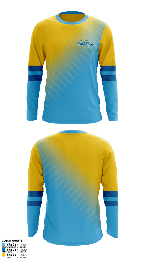 Long Sleeve Performance Shirt, Turnstone Flyers, Ice Hockey, Teamtime, Team time, sublimation, custom sports apparel, team uniforms, spirit wear, spiritwear, sports uniforms, custom shirts, team store, custom team store, fundraiser sports, apparel fundraiser