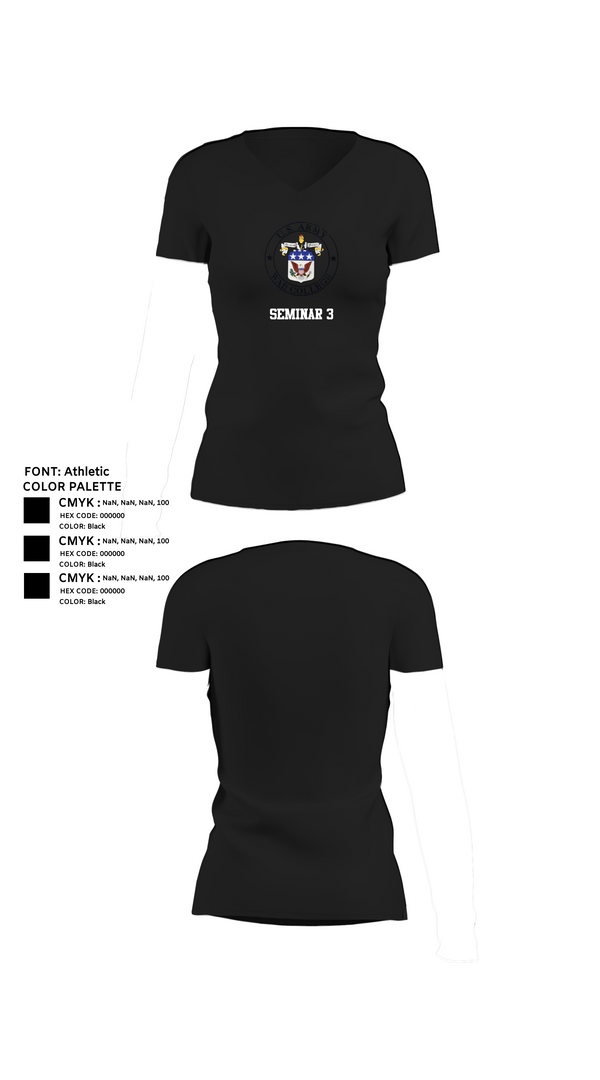 Womens Short Sleeve Vneck Shirt, Seminar 3, Army, Teamtime, Team time, sublimation, custom sports apparel, team uniforms, spirit wear, spiritwear, sports uniforms, custom shirts, team store, custom team store, fundraiser sports, apparel fundraiser