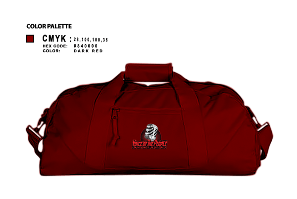 Duffle Bag, Voice of The People USA Radio Network, , Teamtime, Team time, sublimation, custom sports apparel, team uniforms, spirit wear, spiritwear, sports uniforms, custom shirts, team store, custom team store, fundraiser sports, apparel fundraiser