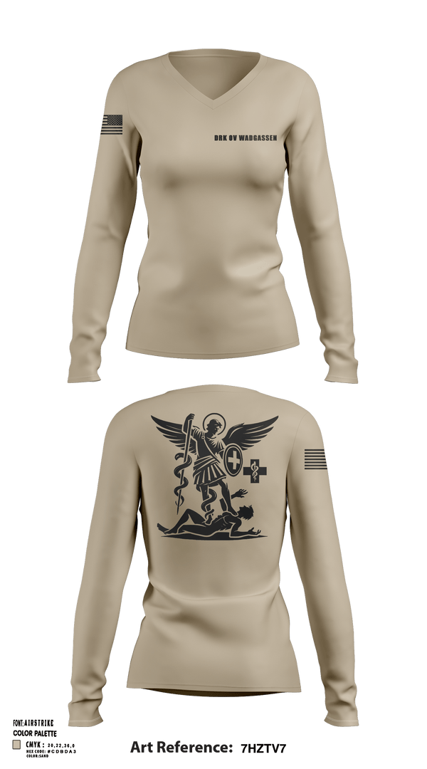 Womens Long Sleeve Vneck Shirt 1, DRK ov Wadgassen, Fire Department, Teamtime, Team time, sublimation, custom sports apparel, team uniforms, spirit wear, spiritwear, sports uniforms, custom shirts, team store, custom team store, fundraiser sports, apparel fundraiser