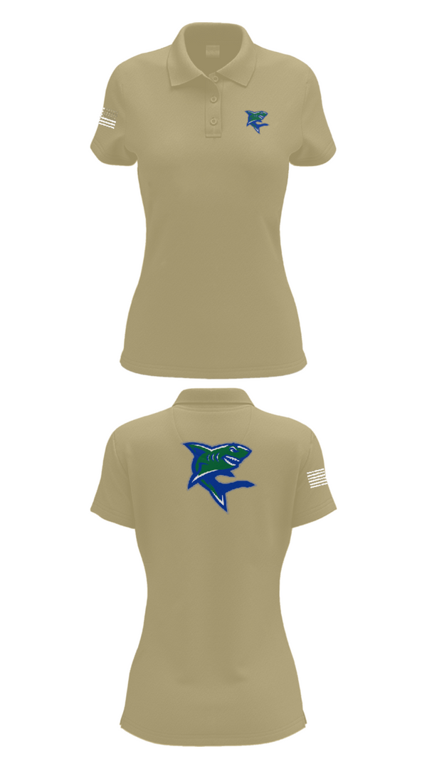 Women's Short Sleeve Performance Polo, Bullshark Battalion, Army, Teamtime, Team time, sublimation, custom sports apparel, team uniforms, spirit wear, spiritwear, sports uniforms, custom shirts, team store, custom team store, fundraiser sports, apparel fundraiser