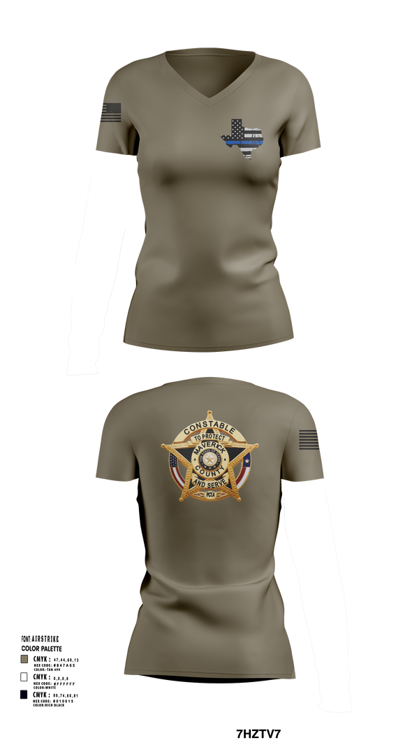 Womens Short Sleeve Vneck Shirt, Maverick County Constable PCT 4, , Teamtime, Team time, sublimation, custom sports apparel, team uniforms, spirit wear, spiritwear, sports uniforms, custom shirts, team store, custom team store, fundraiser sports, apparel fundraiser