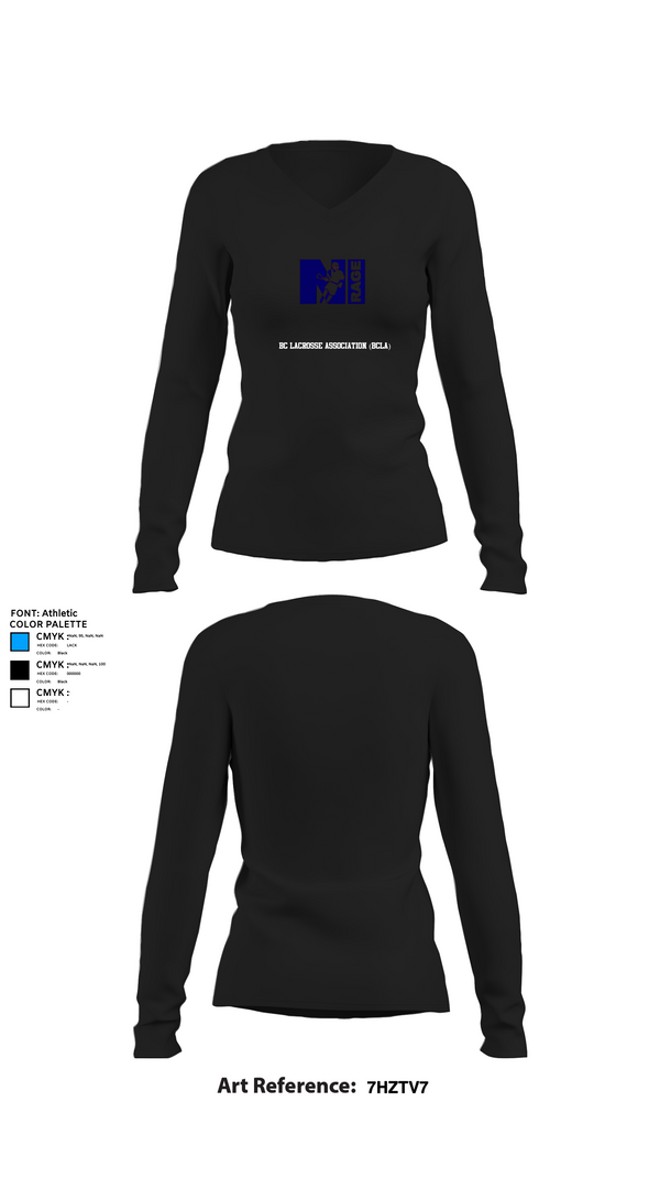 Womens Long Sleeve Vneck Shirt, BC Lacrosse Association (BCLA), Men's Lacrosse, Teamtime, Team time, sublimation, custom sports apparel, team uniforms, spirit wear, spiritwear, sports uniforms, custom shirts, team store, custom team store, fundraiser sports, apparel fundraiser