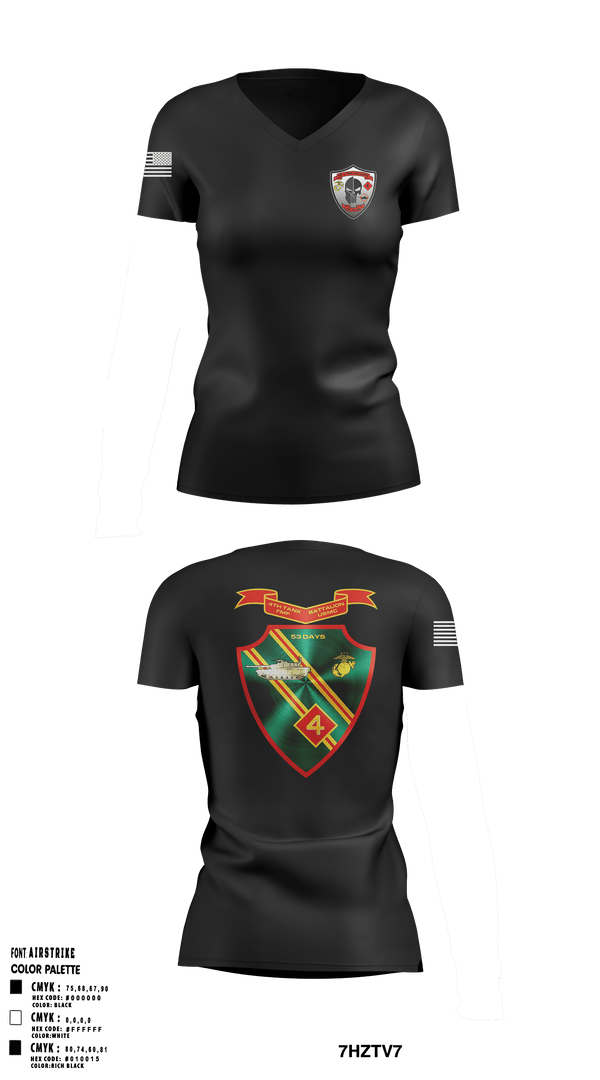 Womens Short Sleeve Vneck Shirt, Det. 4 Tows and Scouts 4th Tank Battalion, , Teamtime, Team time, sublimation, custom sports apparel, team uniforms, spirit wear, spiritwear, sports uniforms, custom shirts, team store, custom team store, fundraiser sports, apparel fundraiser