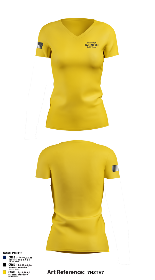 Womens Short Sleeve Vneck Shirt, Guam High NJROTC Drill Team, , Teamtime, Team time, sublimation, custom sports apparel, team uniforms, spirit wear, spiritwear, sports uniforms, custom shirts, team store, custom team store, fundraiser sports, apparel fundraiser