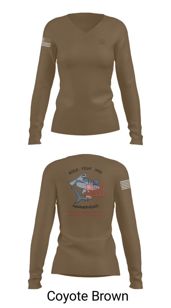 Women's Long Sleeve Vneck Shirt, 465 EVCC, Army, Teamtime, Team time, sublimation, custom sports apparel, team uniforms, spirit wear, spiritwear, sports uniforms, custom shirts, team store, custom team store, fundraiser sports, apparel fundraiser