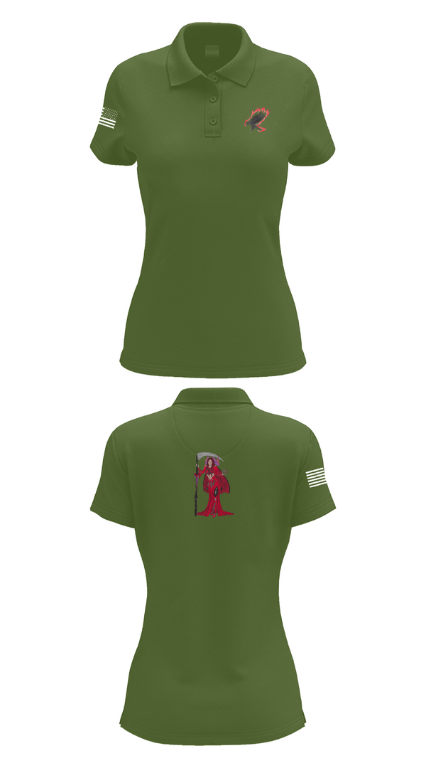 Womens Short Sleeve Performance Polo, A Co. 152 BEB, Army, Teamtime, Team time, sublimation, custom sports apparel, team uniforms, spirit wear, spiritwear, sports uniforms, custom shirts, team store, custom team store, fundraiser sports, apparel fundraiser