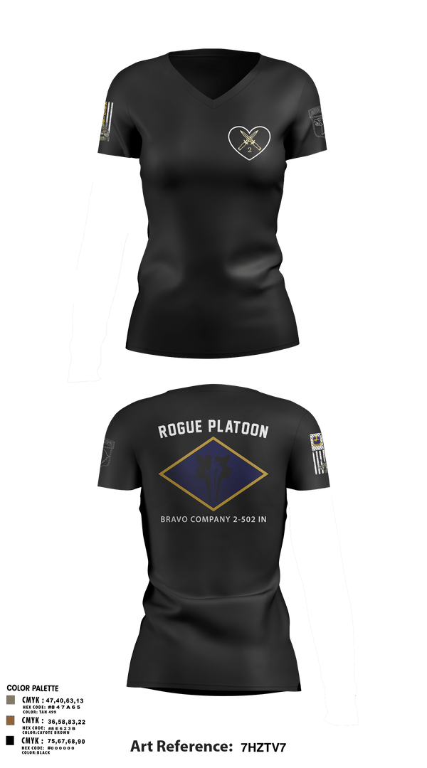 Womens Short Sleeve Vneck Shirt, B. CO 2-502, Army, Teamtime, Team time, sublimation, custom sports apparel, team uniforms, spirit wear, spiritwear, sports uniforms, custom shirts, team store, custom team store, fundraiser sports, apparel fundraiser