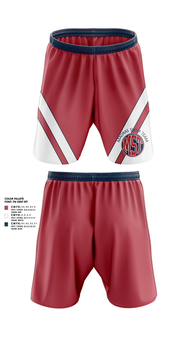 Athletic Shorts With Pockets, Madras High School Swimming, Swimming, Teamtime, Team time, sublimation, custom sports apparel, team uniforms, spirit wear, spiritwear, sports uniforms, custom shirts, team store, custom team store, fundraiser sports, apparel fundraiser