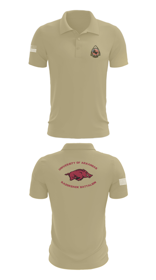 Short Sleeve Performance Polo, University of Arkansas Army ROTC - Razorback Battalion, Army, Teamtime, Team time, sublimation, custom sports apparel, team uniforms, spirit wear, spiritwear, sports uniforms, custom shirts, team store, custom team store, fundraiser sports, apparel fundraiser