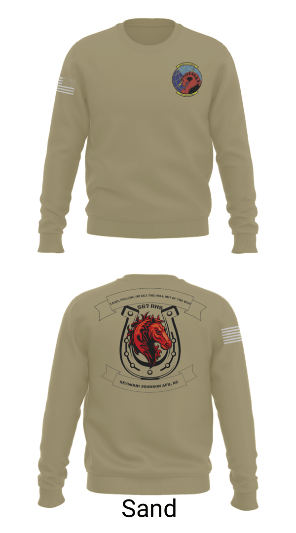 Crew Neck Sweatshirt, 567 red horse, Air Force, Teamtime, Team time, sublimation, custom sports apparel, team uniforms, spirit wear, spiritwear, sports uniforms, custom shirts, team store, custom team store, fundraiser sports, apparel fundraiser