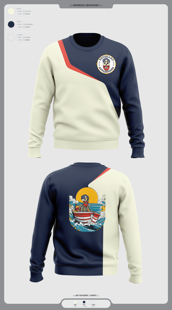 Crew Neck Sweatshirt, Red beard Adventures, , Teamtime, Team time, sublimation, custom sports apparel, team uniforms, spirit wear, spiritwear, sports uniforms, custom shirts, team store, custom team store, fundraiser sports, apparel fundraiser