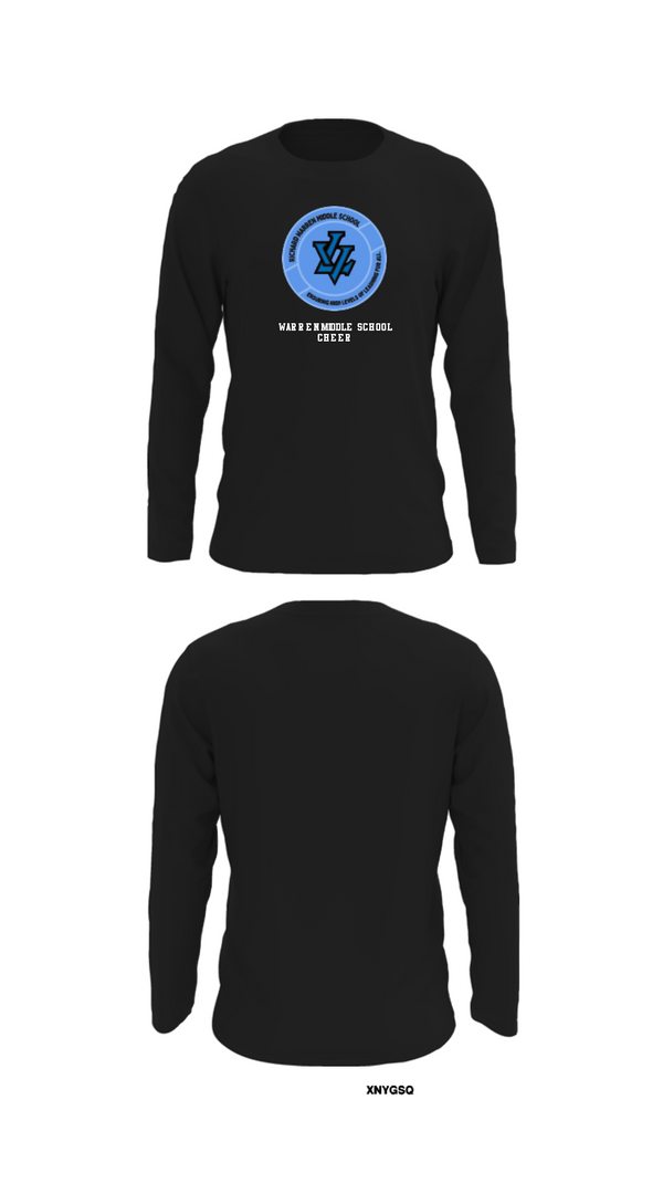 Long Sleeve Performance Shirt, Warren Middle School Cheer, Cheer, Teamtime, Team time, sublimation, custom sports apparel, team uniforms, spirit wear, spiritwear, sports uniforms, custom shirts, team store, custom team store, fundraiser sports, apparel fundraiser