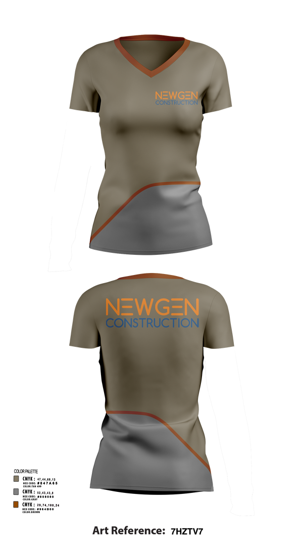 Womens Short Sleeve Vneck Shirt, Newgen Constrction, , Teamtime, Team time, sublimation, custom sports apparel, team uniforms, spirit wear, spiritwear, sports uniforms, custom shirts, team store, custom team store, fundraiser sports, apparel fundraiser