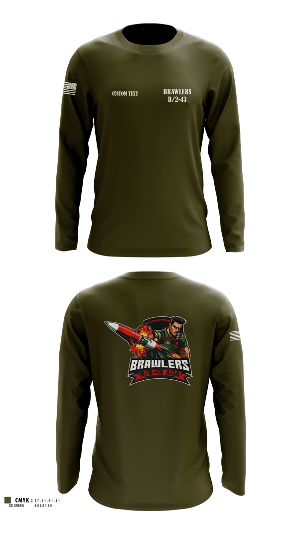 Long Sleeve Performance Shirt, Brawlers, Army, Teamtime, Team time, sublimation, custom sports apparel, team uniforms, spirit wear, spiritwear, sports uniforms, custom shirts, team store, custom team store, fundraiser sports, apparel fundraiser