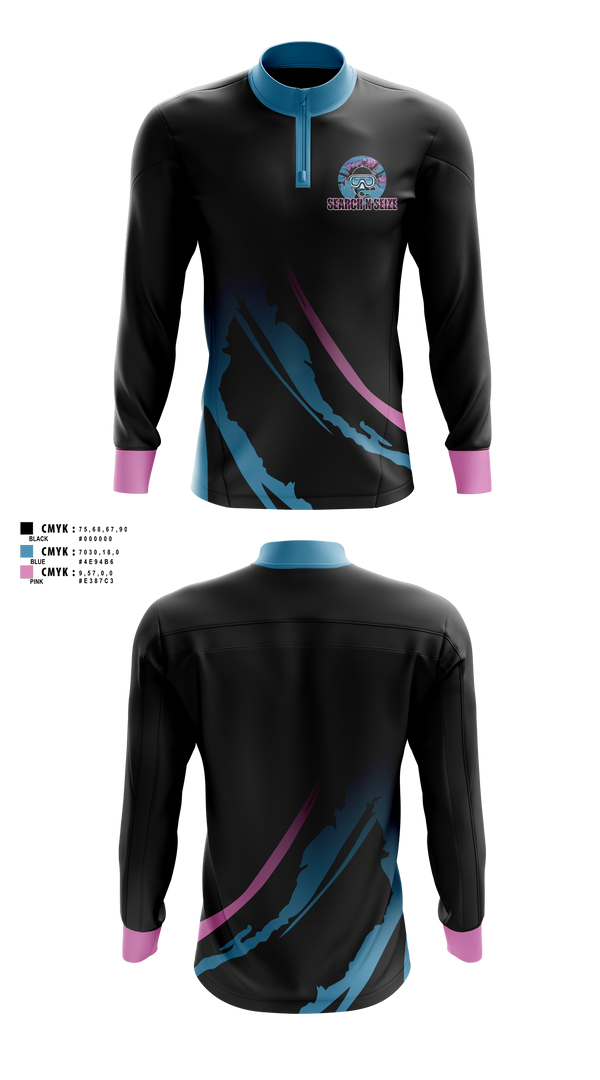 Quarter Zip Jacket, SearchNSeize, Swimming, Teamtime, Team time, sublimation, custom sports apparel, team uniforms, spirit wear, spiritwear, sports uniforms, custom shirts, team store, custom team store, fundraiser sports, apparel fundraiser