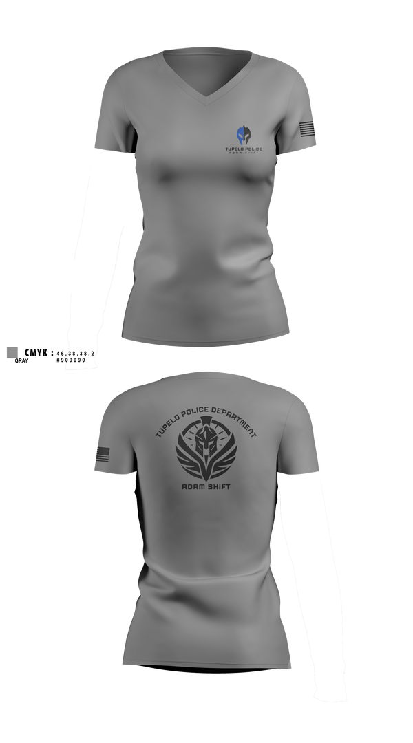 Women's Short Sleeve Vneck Shirt, TPD Adam Shift, Police, Teamtime, Team time, sublimation, custom sports apparel, team uniforms, spirit wear, spiritwear, sports uniforms, custom shirts, team store, custom team store, fundraiser sports, apparel fundraiser