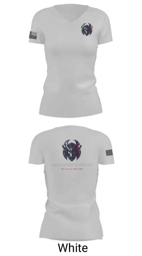 Women's Short Sleeve Vneck Shirt, Motivation X Fitness, LLC, , Teamtime, Team time, sublimation, custom sports apparel, team uniforms, spirit wear, spiritwear, sports uniforms, custom shirts, team store, custom team store, fundraiser sports, apparel fundraiser