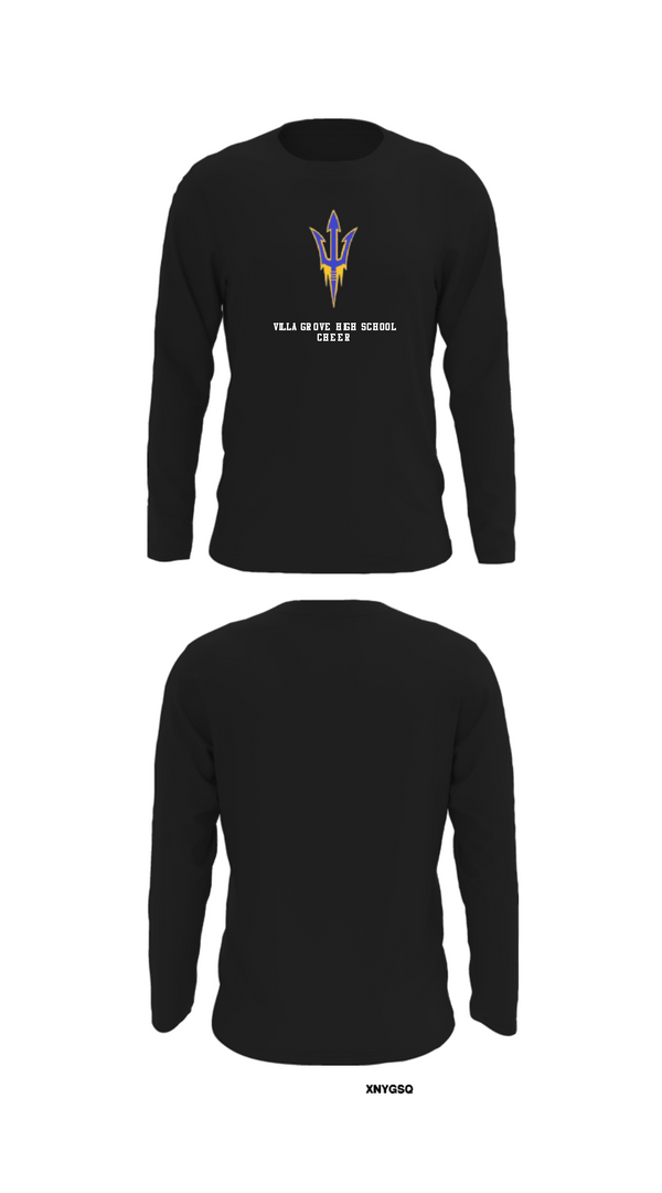 Long Sleeve Performance Shirt, Villa Grove High School Cheer, Cheer, Teamtime, Team time, sublimation, custom sports apparel, team uniforms, spirit wear, spiritwear, sports uniforms, custom shirts, team store, custom team store, fundraiser sports, apparel fundraiser