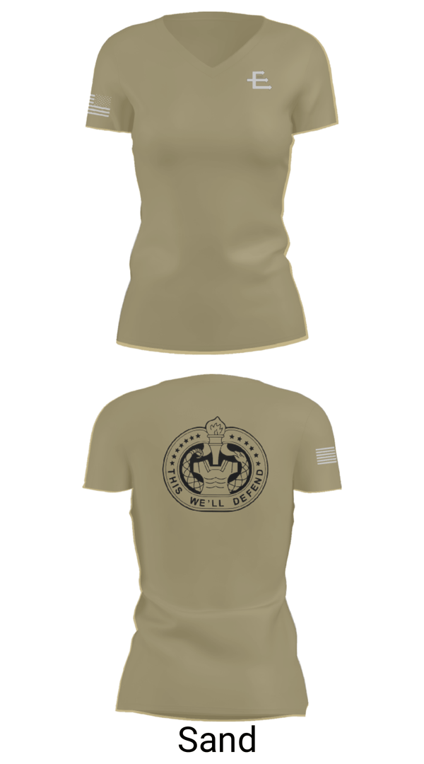 Women's Short Sleeve Vneck Shirt, E/701, Army, Teamtime, Team time, sublimation, custom sports apparel, team uniforms, spirit wear, spiritwear, sports uniforms, custom shirts, team store, custom team store, fundraiser sports, apparel fundraiser