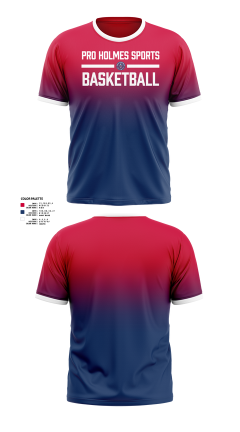 Short Sleeve Performance Shirt, Pro Holmes Sports Basketball Academy, Men's Basketball, Teamtime, Team time, sublimation, custom sports apparel, team uniforms, spirit wear, spiritwear, sports uniforms, custom shirts, team store, custom team store, fundraiser sports, apparel fundraiser