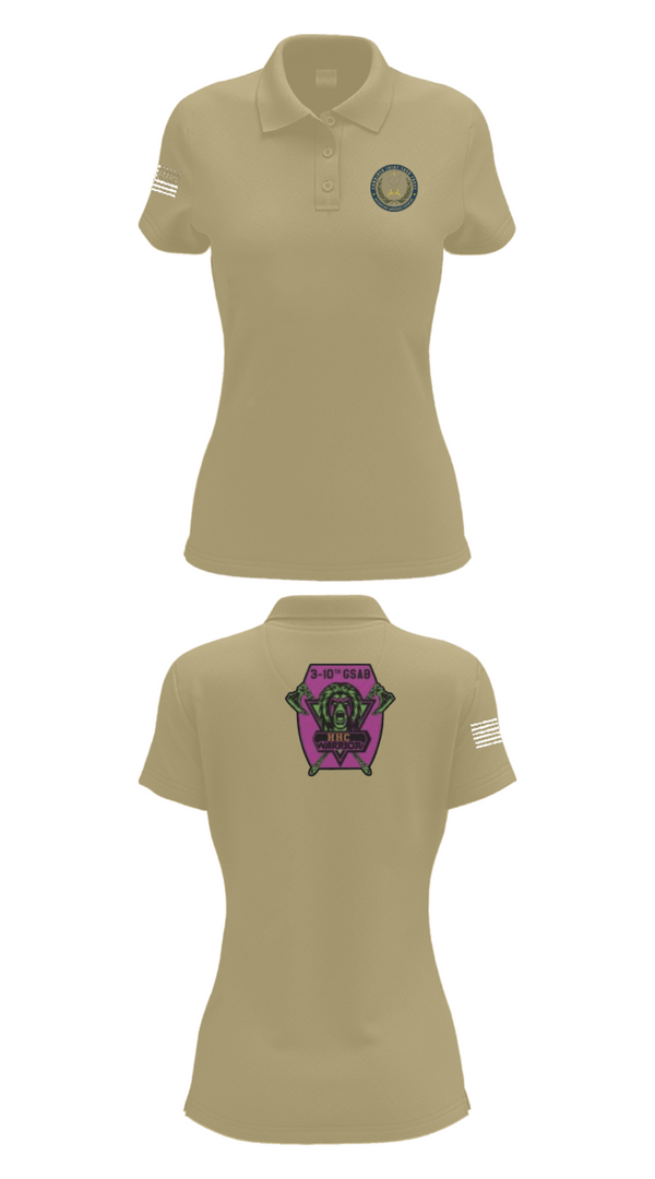 Women's Short Sleeve Performance Polo, 3-10 GSAB, Army, Teamtime, Team time, sublimation, custom sports apparel, team uniforms, spirit wear, spiritwear, sports uniforms, custom shirts, team store, custom team store, fundraiser sports, apparel fundraiser