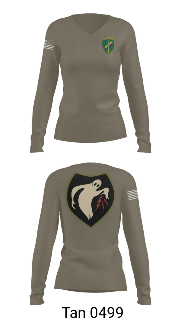 Women's Long Sleeve Vneck Shirt, 325th Tactical PSYOP Co. (A), Army, Teamtime, Team time, sublimation, custom sports apparel, team uniforms, spirit wear, spiritwear, sports uniforms, custom shirts, team store, custom team store, fundraiser sports, apparel fundraiser