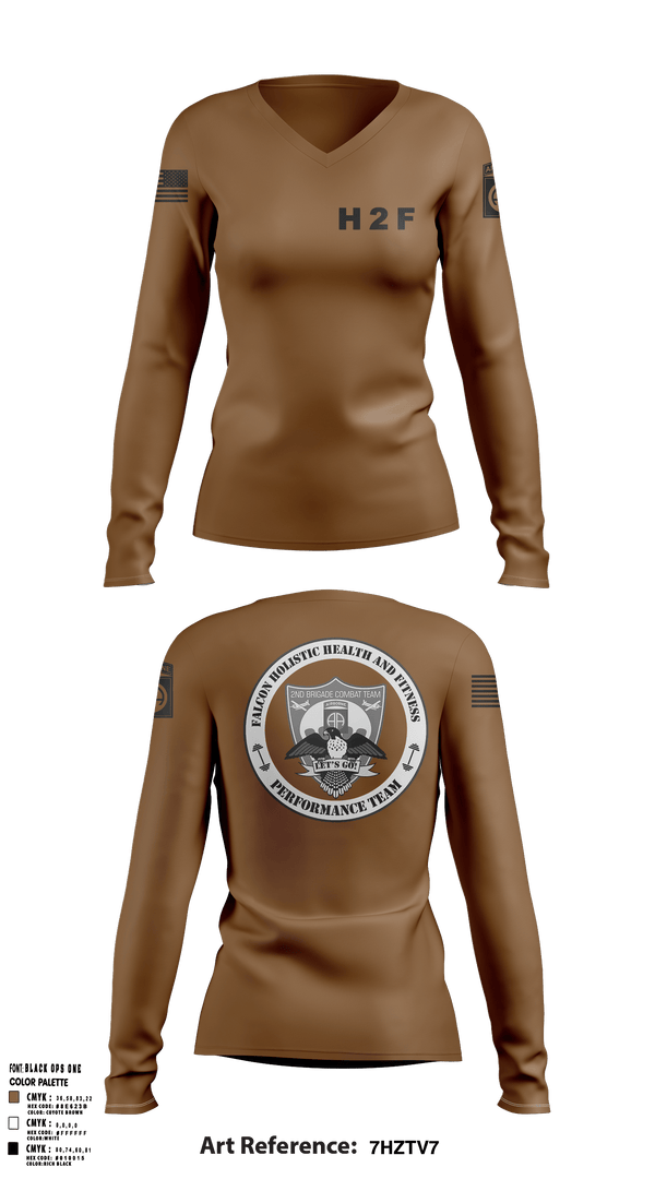 Womens Long Sleeve Vneck Shirt, 2BCT H2F, Army, Teamtime, Team time, sublimation, custom sports apparel, team uniforms, spirit wear, spiritwear, sports uniforms, custom shirts, team store, custom team store, fundraiser sports, apparel fundraiser