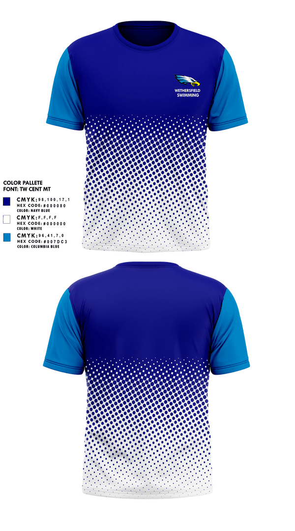 Short Sleeve Performance Shirt, Wethersfield High School Swimming, Swimming, Teamtime, Team time, sublimation, custom sports apparel, team uniforms, spirit wear, spiritwear, sports uniforms, custom shirts, team store, custom team store, fundraiser sports, apparel fundraiser