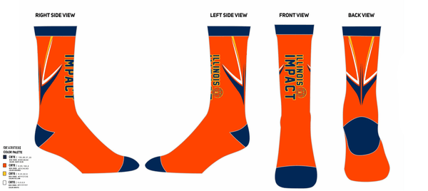 Custom Socks, Illinois Impact Basketball, Men's Basketball, Teamtime, Team time, sublimation, custom sports apparel, team uniforms, spirit wear, spiritwear, sports uniforms, custom shirts, team store, custom team store, fundraiser sports, apparel fundraiser