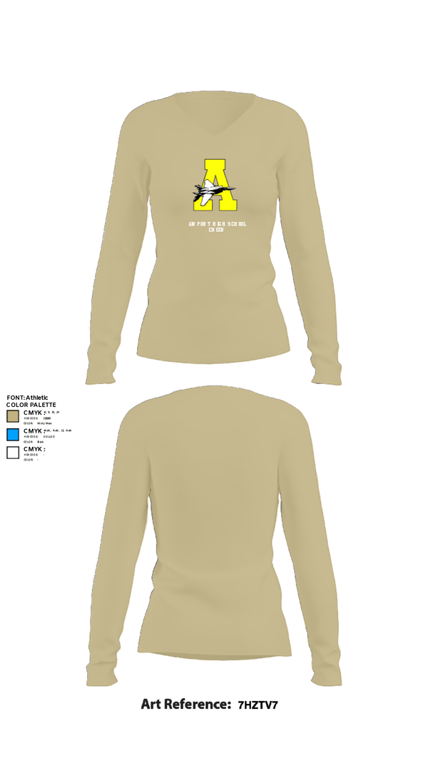 Womens Long Sleeve Vneck Shirt, Airport High School Cheer, Cheer, Teamtime, Team time, sublimation, custom sports apparel, team uniforms, spirit wear, spiritwear, sports uniforms, custom shirts, team store, custom team store, fundraiser sports, apparel fundraiser