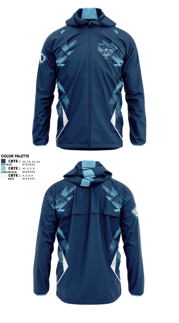 Windbreaker, North Cobb Christian School Cheer, Cheer, Teamtime, Team time, sublimation, custom sports apparel, team uniforms, spirit wear, spiritwear, sports uniforms, custom shirts, team store, custom team store, fundraiser sports, apparel fundraiser