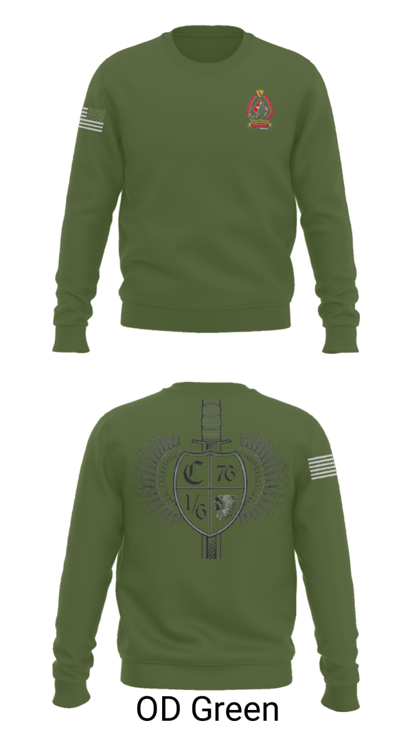 Crew Neck Sweatshirt, 1/6 Charlie company, , Teamtime, Team time, sublimation, custom sports apparel, team uniforms, spirit wear, spiritwear, sports uniforms, custom shirts, team store, custom team store, fundraiser sports, apparel fundraiser