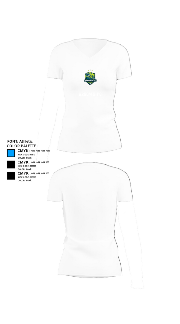 Women's Short Sleeve Vneck Shirt, ARROWS FC, Men's Soccer, Teamtime, Team time, sublimation, custom sports apparel, team uniforms, spirit wear, spiritwear, sports uniforms, custom shirts, team store, custom team store, fundraiser sports, apparel fundraiser