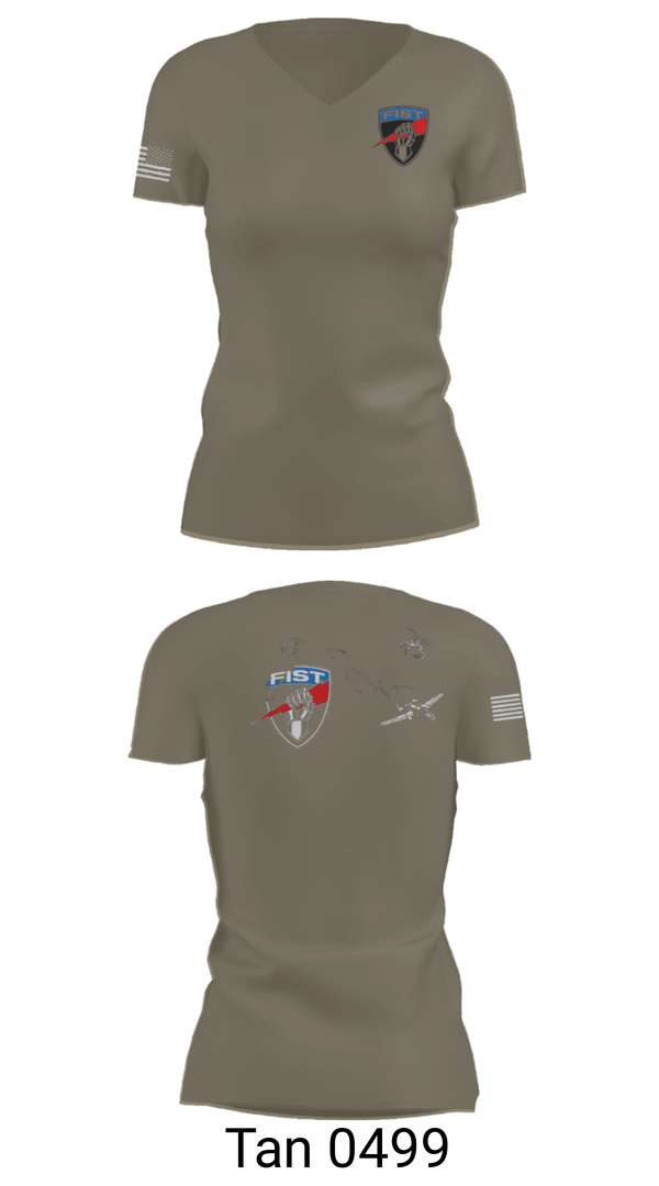 Womens Short Sleeve Vneck Shirt, 3-172 FiST, Army, Teamtime, Team time, sublimation, custom sports apparel, team uniforms, spirit wear, spiritwear, sports uniforms, custom shirts, team store, custom team store, fundraiser sports, apparel fundraiser
